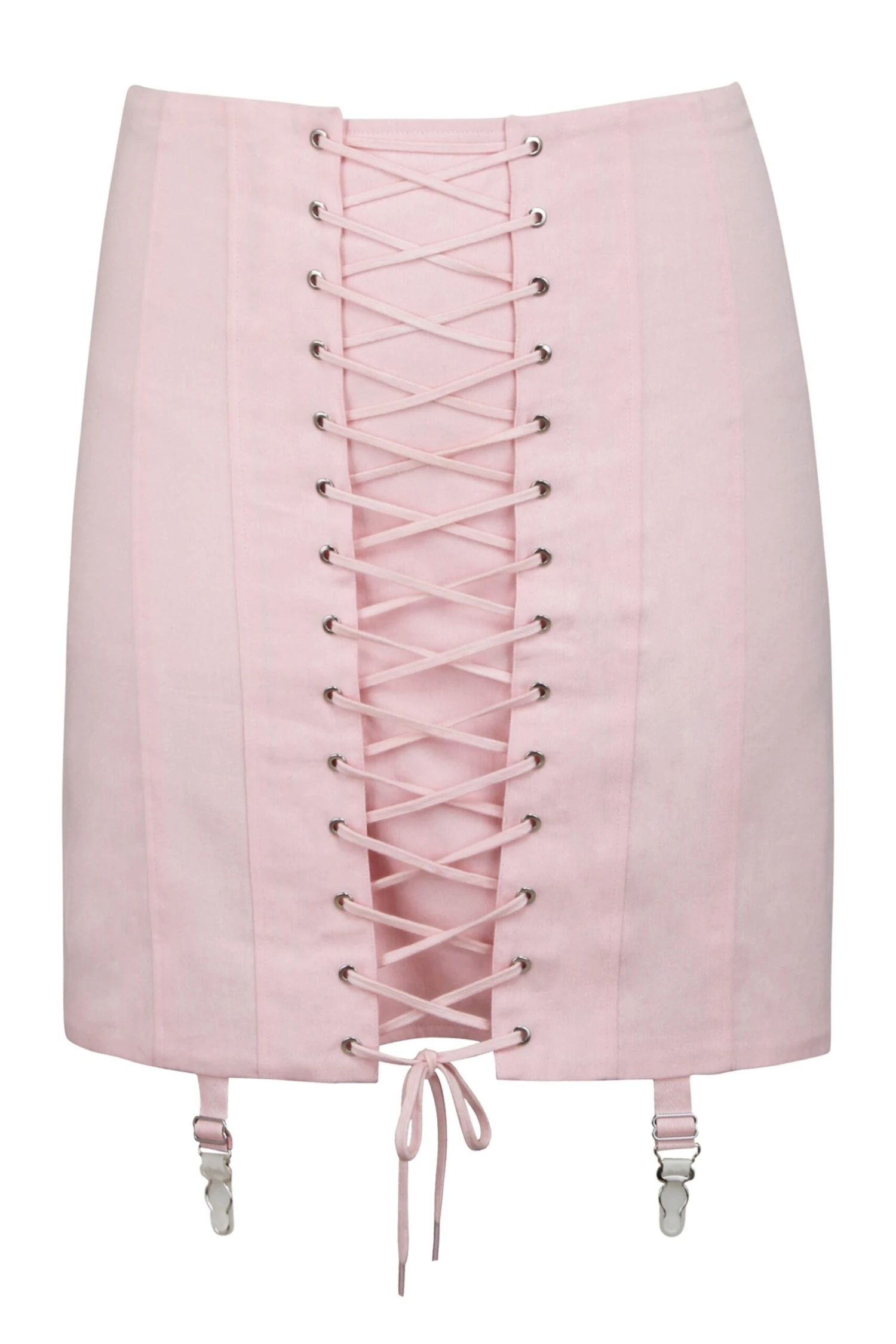 Tillie Prairie Pink Cotton Twill Corset Inspired Skirt With Suspender Clips 1 Tillie Prairie Pink Cotton Twill Corset Inspired Skirt With Suspender Clips