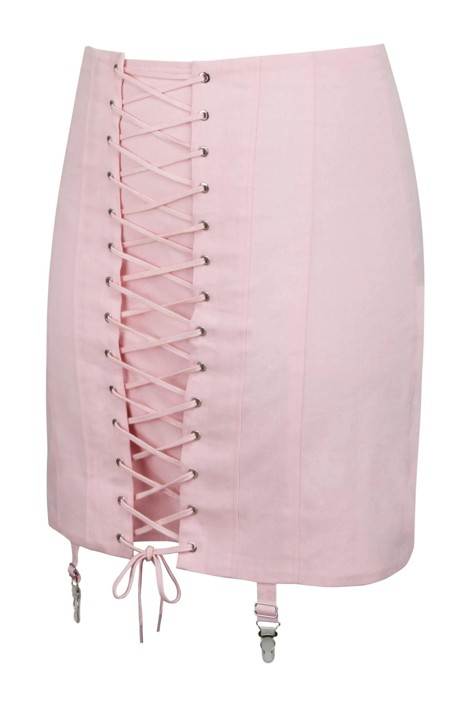 Tillie Prairie Pink Cotton Twill Corset Inspired Skirt With Suspender Clips 3 Tillie Prairie Pink Cotton Twill Corset Inspired Skirt With Suspender Clips - Image 3