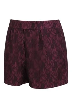 Viola Violet Satin Shorts With Purple Lace Overlay 5 Viola Violet Satin Shorts With Purple Lace Overlay -Corset Story LO 0523