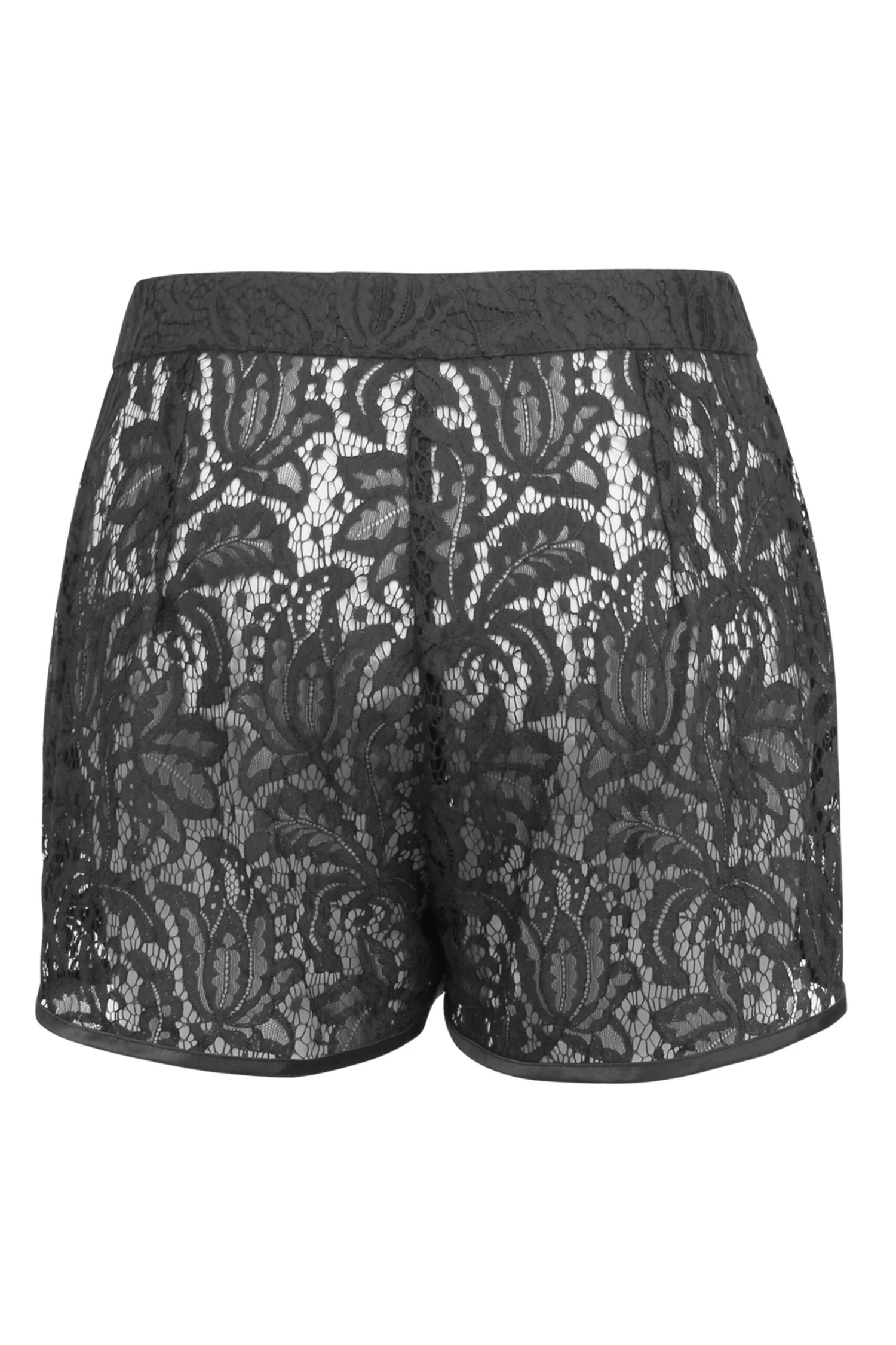 Black Sheer Lace Shorts 2 Black Sheer Lace Shorts - Image 2