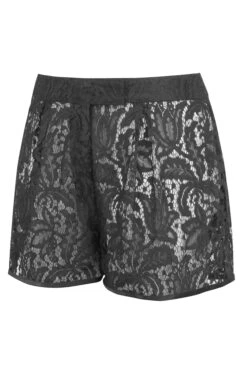 Black Sheer Lace Shorts 5 Black Sheer Lace Shorts -Corset Story LO 0543