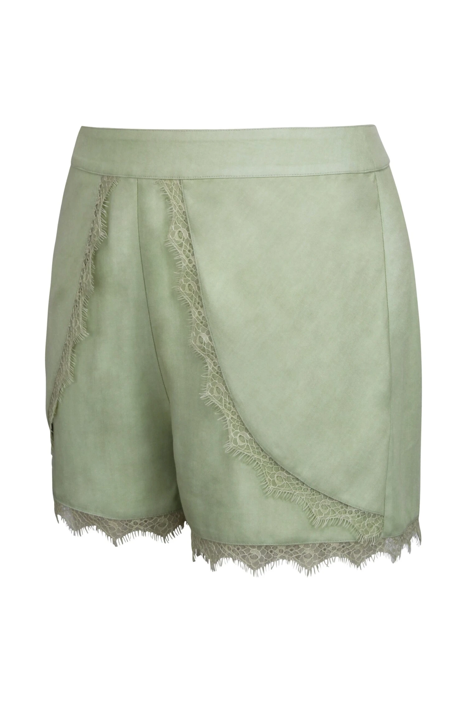 Agatha Winter Pear Viscose Shorts With Lace Trim 3 Agatha Winter Pear Viscose Shorts With Lace Trim - Image 3
