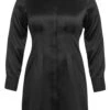 MATILDA BEACON BLACK VISCOSE SHIRT DRESS WITH DARTED WAIST