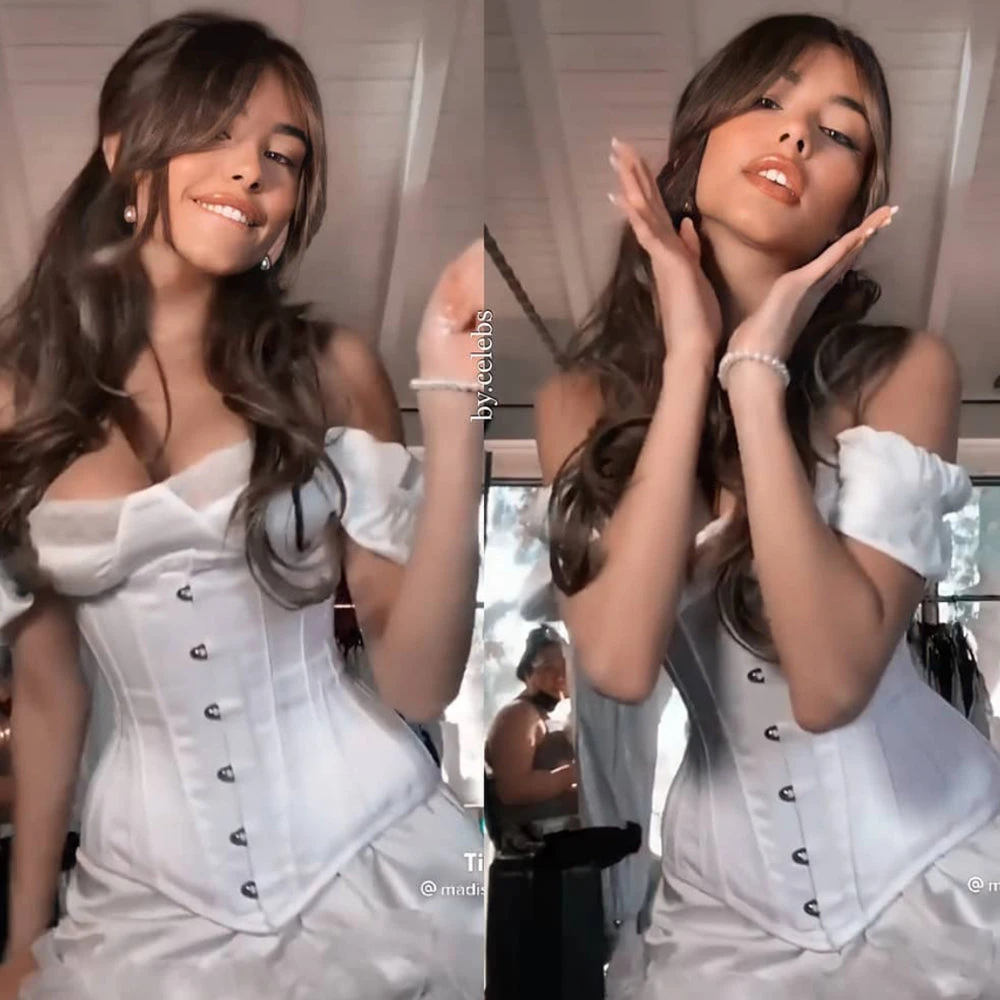 Long White Underbust Corset Waist Taming 8 Long White Underbust Corset Waist Taming - Image 8