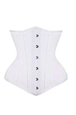 Long White Underbust Corset Waist Taming
