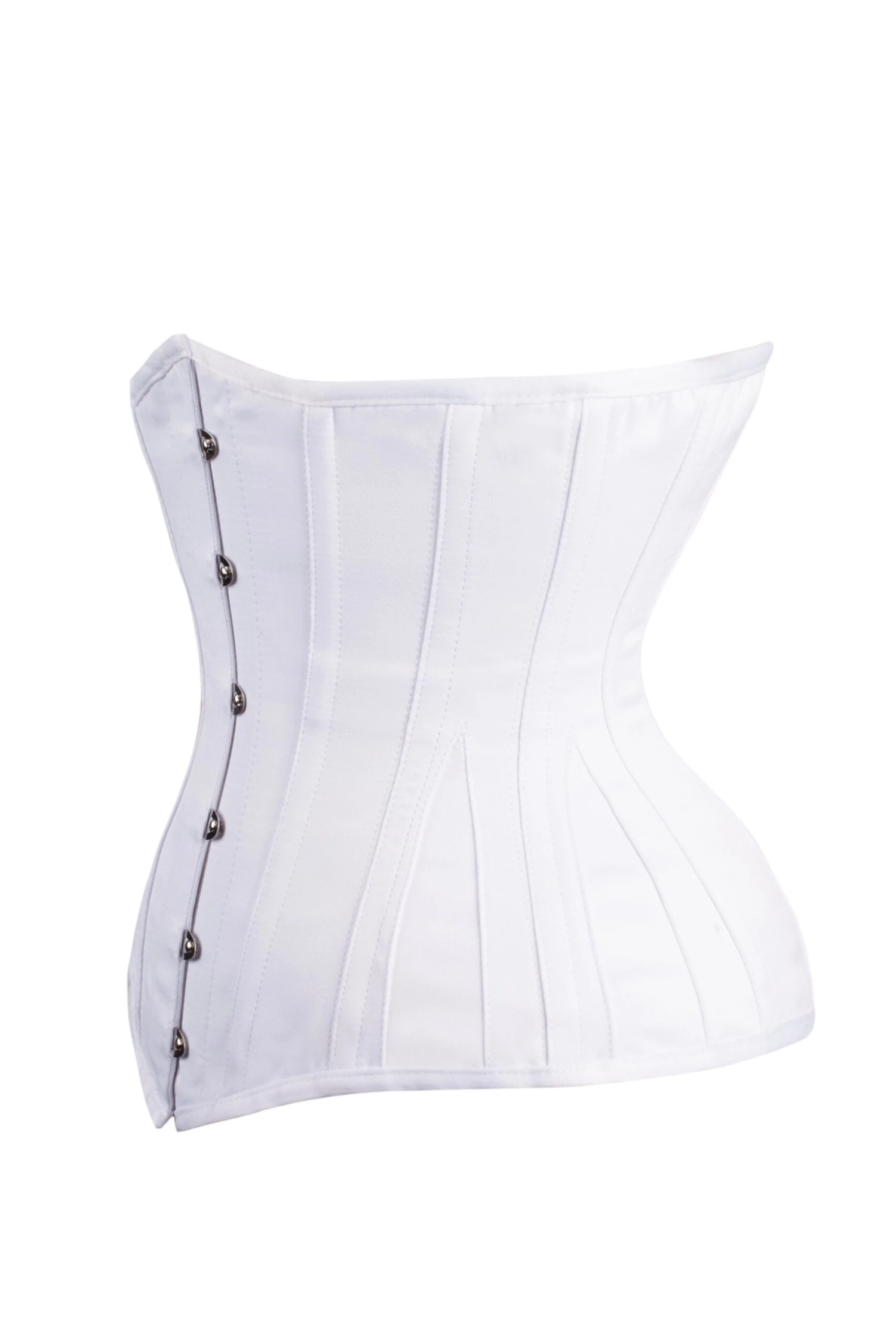 Long White Underbust Corset Waist Taming 5 Long White Underbust Corset Waist Taming - Image 5