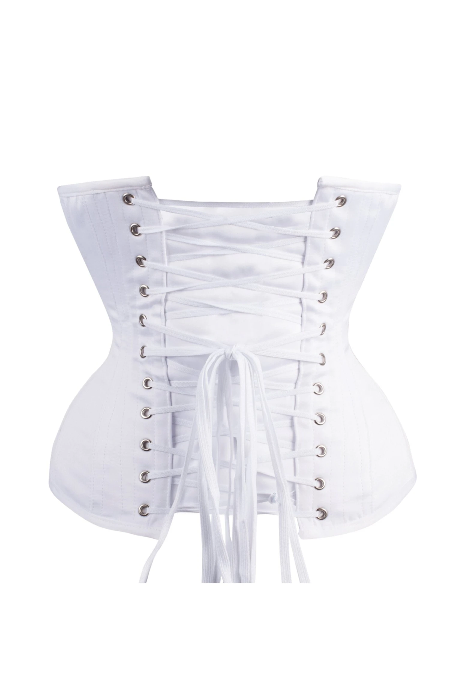 Long White Underbust Corset Waist Taming 6 Long White Underbust Corset Waist Taming - Image 6
