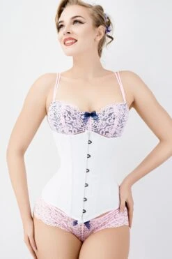 Long White Underbust Corset Waist Taming 19 Long White Underbust Corset Waist Taming -Corset Story MY 069 A