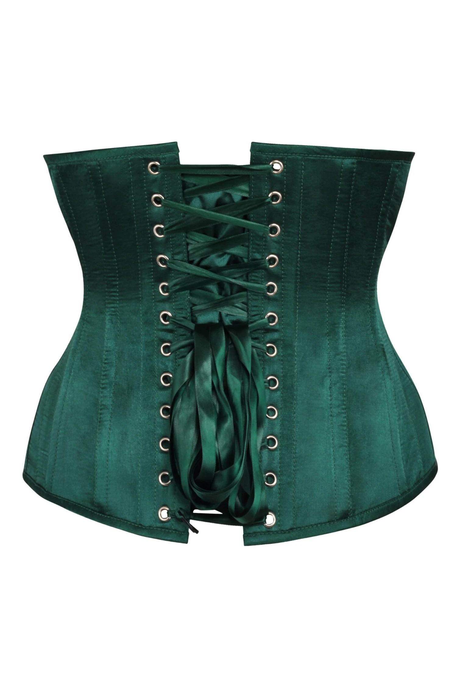 Long Dark Green Underbust Waist Taming Corset 2 Long Dark Green Underbust Waist Taming Corset - Image 2