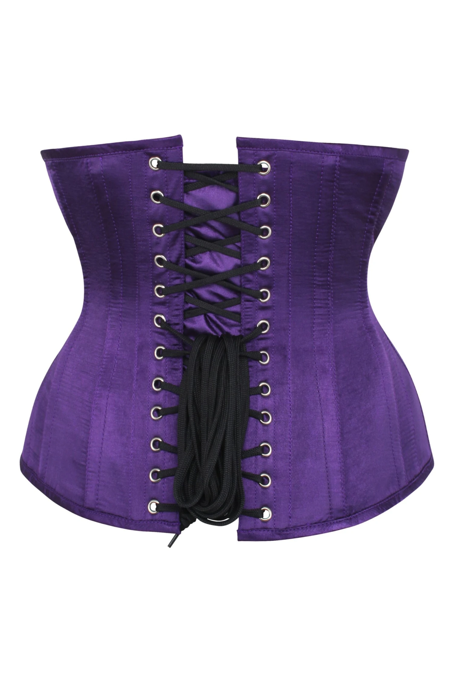 Long Dark Purple Underbust Waist Taming Corset 2 Long Dark Purple Underbust Waist Taming Corset - Image 2