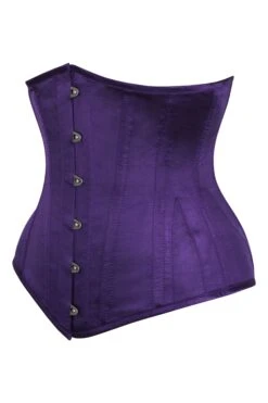 Long Dark Purple Underbust Waist Taming Corset 5 Long Dark Purple Underbust Waist Taming Corset -Corset Story MY 1693