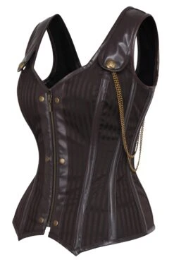 Shoulder Strap Steampunk Corset With Zip Front -Corset Story MY 2103