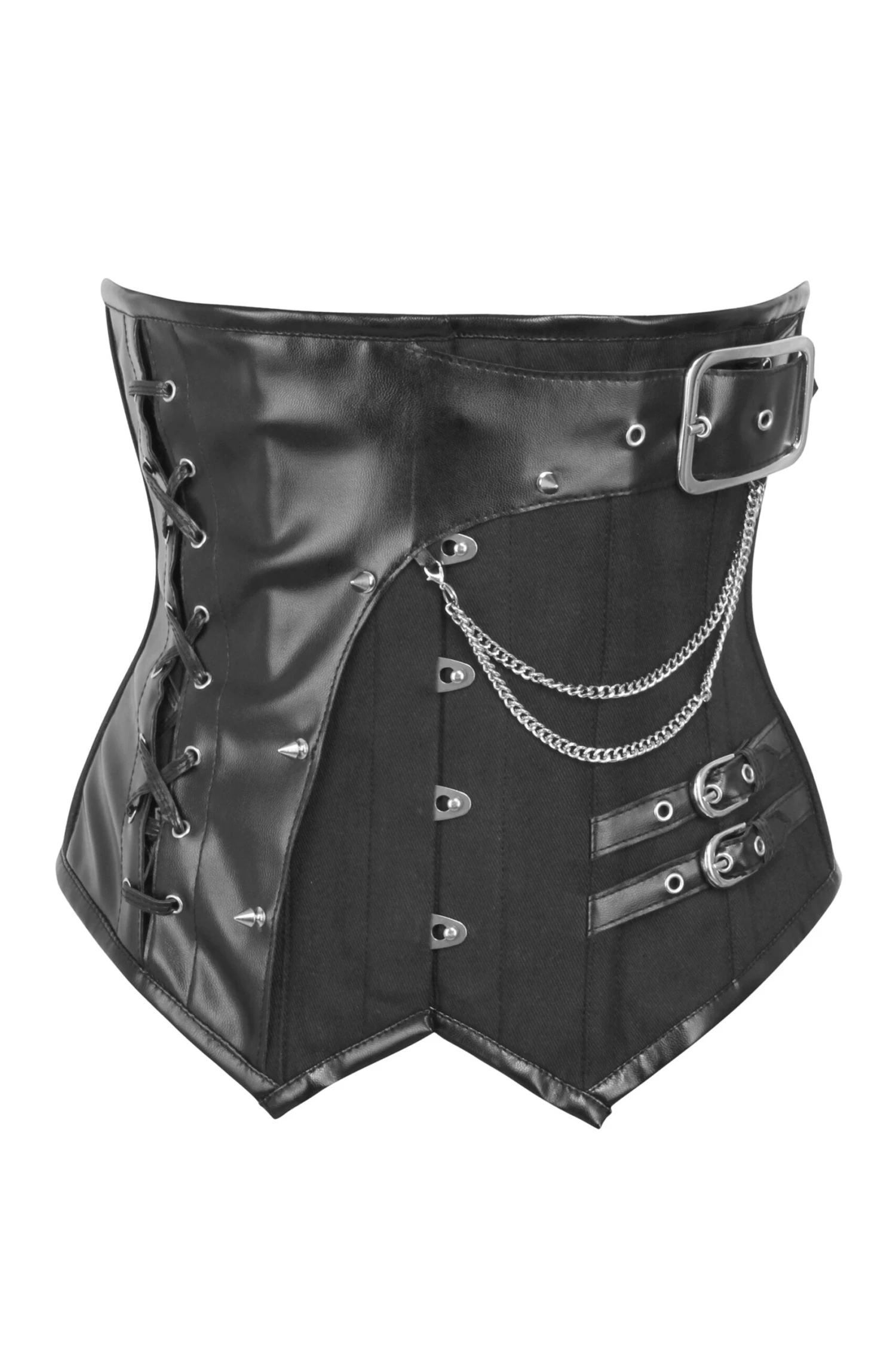 Black Brocade Wild West Underbust Corset 1 Black Brocade Wild West Underbust Corset
