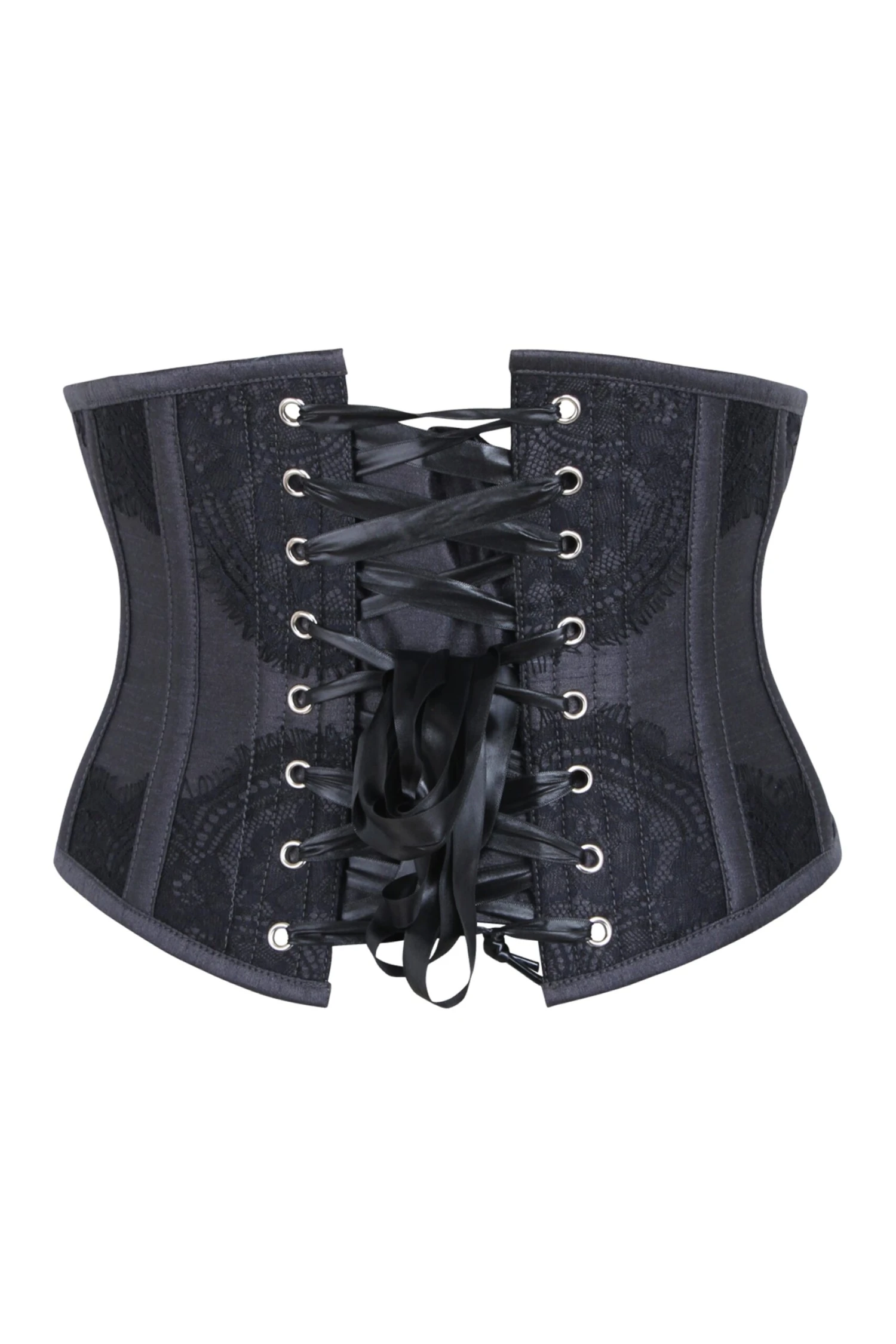 Black Waist Taming Underbust With Decorative Lace 2 Black Waist Taming Underbust With Decorative Lace - Image 2