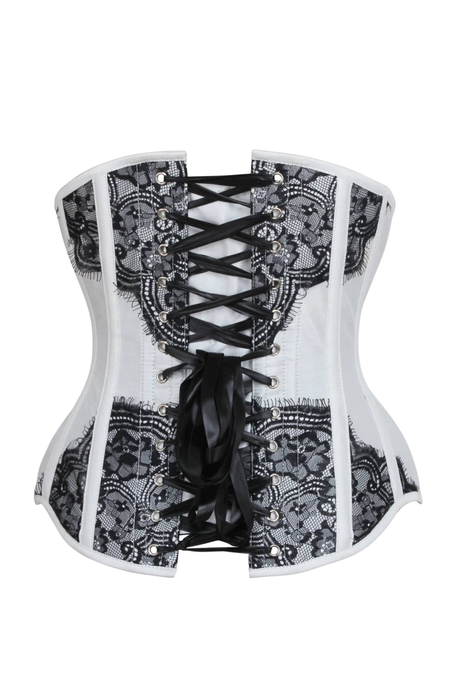White Lace Overlay Underbust Corset 2 White Lace Overlay Underbust Corset - Image 2