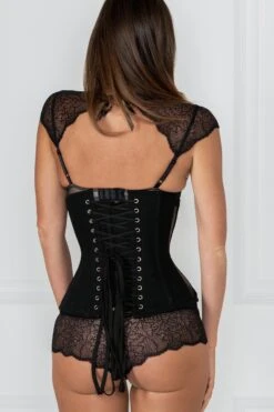 Longline Black Mesh Underbust 9 Longline Black Mesh Underbust -Corset Story MY 401 3