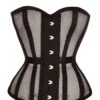 Black Mesh Waist Taming Overbust Corset