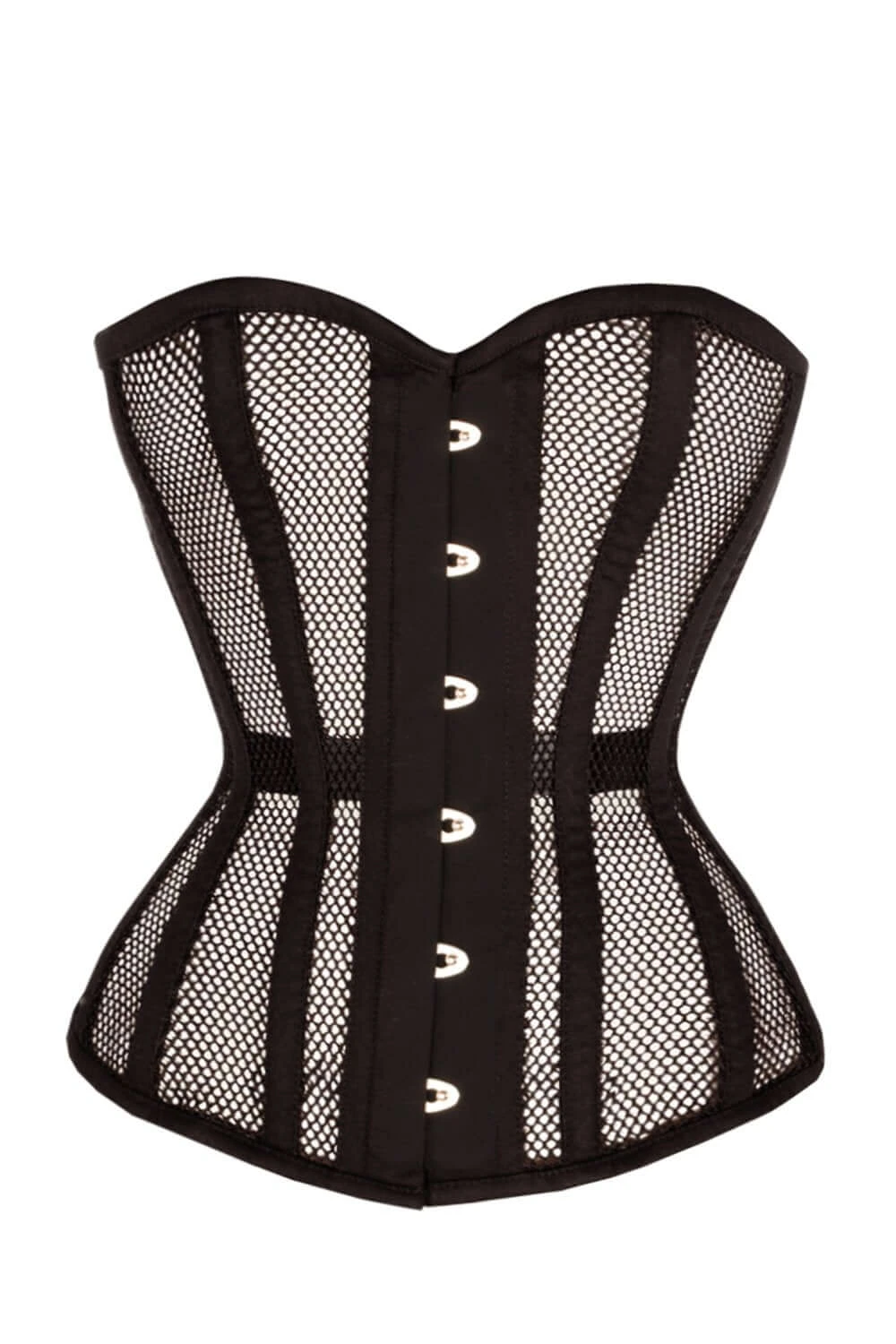 Black Mesh Waist Taming Overbust Corset 1 Black Mesh Waist Taming Overbust Corset