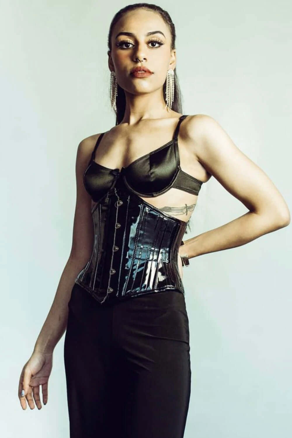 Black PVC Waist Training Waspie Underbust 16 Black PVC Waist Training Waspie Underbust - Image 16
