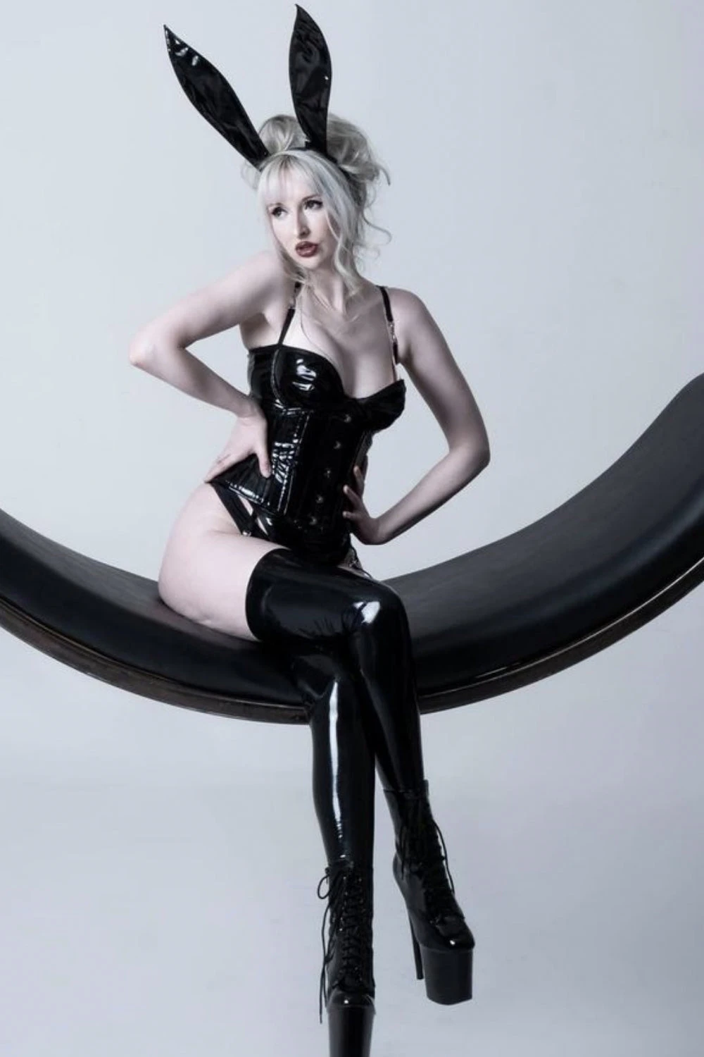 Black PVC Waist Training Waspie Underbust 6 Black PVC Waist Training Waspie Underbust - Image 6