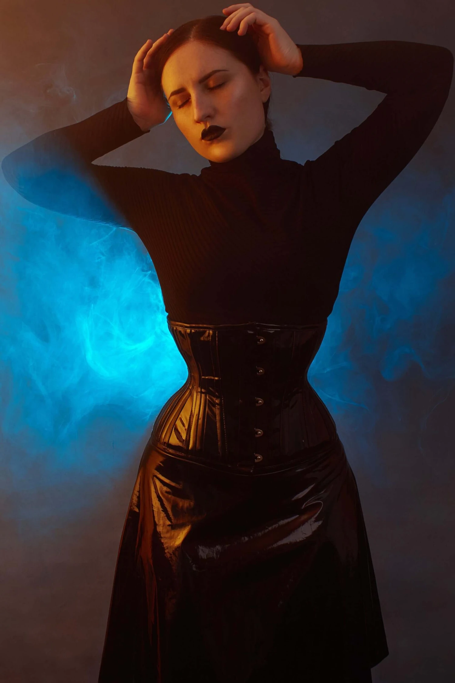 Black PVC Classic Underbust Waist Trainer With Hip Gores 13 Black PVC Classic Underbust Waist Trainer With Hip Gores - Image 13