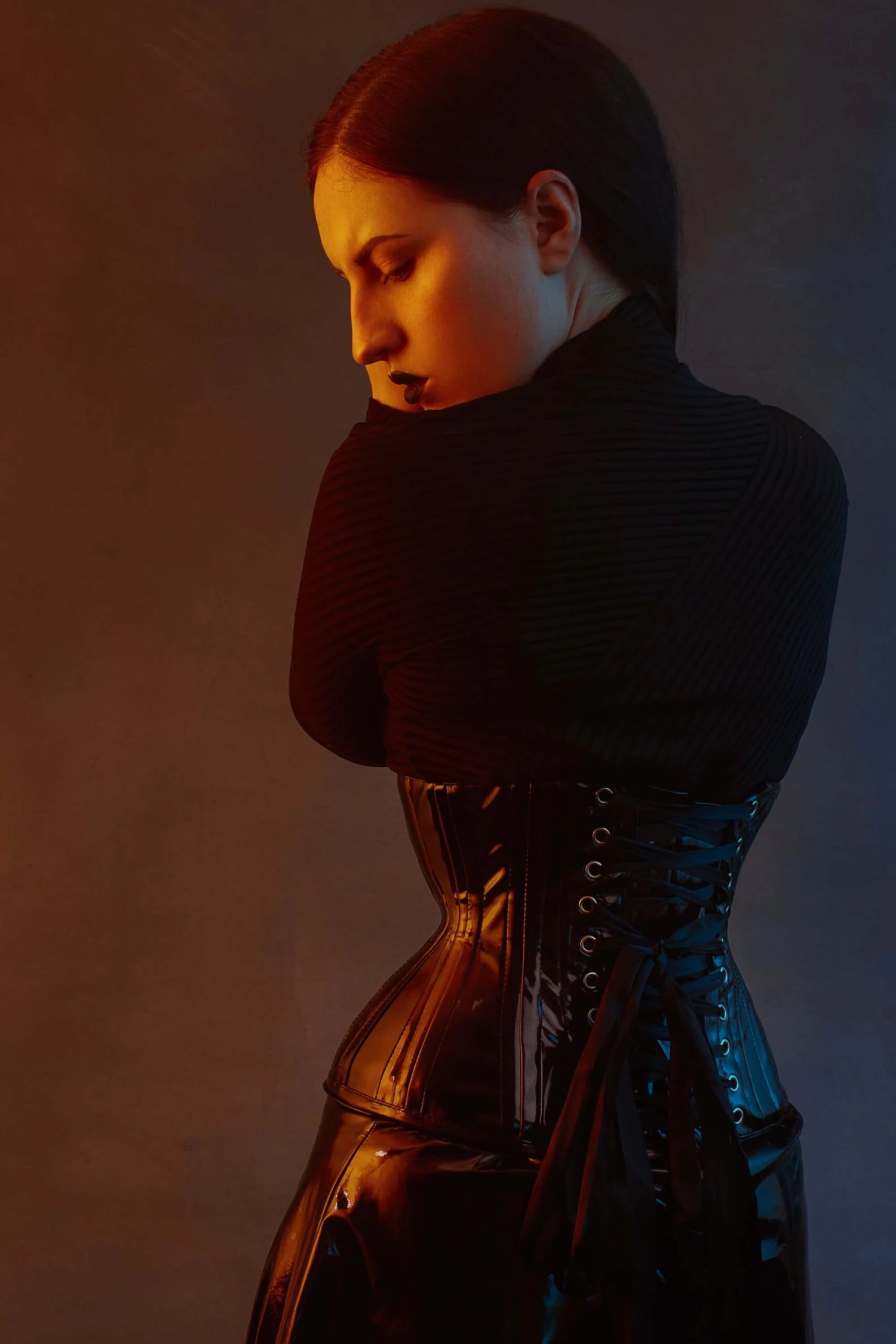 Black PVC Classic Underbust Waist Trainer With Hip Gores 7 Black PVC Classic Underbust Waist Trainer With Hip Gores - Image 7