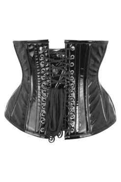 Black PVC Classic Underbust Waist Trainer With Hip Gores 30 Black PVC Classic Underbust Waist Trainer With Hip Gores -Corset Story MY 5022