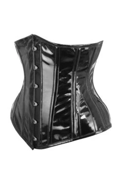 Long Black PVC Underbust Waist Taming Corset 19 Long Black PVC Underbust Waist Taming Corset -Corset Story MY 5033