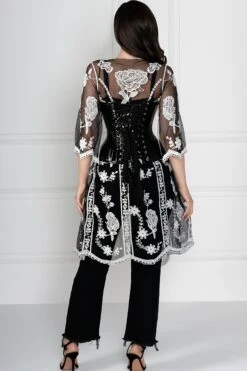 Long Black PVC Underbust Waist Taming Corset 15 Long Black PVC Underbust Waist Taming Corset -Corset Story MY 503 2