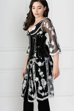 Long Black PVC Underbust Waist Taming Corset 17 Long Black PVC Underbust Waist Taming Corset -Corset Story MY 503 4