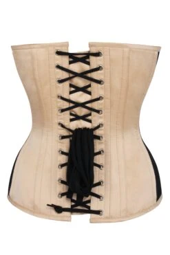 Beige Mesh Waist Taming Overbust Corset 7 Beige Mesh Waist Taming Overbust Corset -Corset Story MY 5122