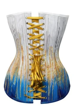 Blue And Gold Longline Overbust Corset -Corset Story MY 6192