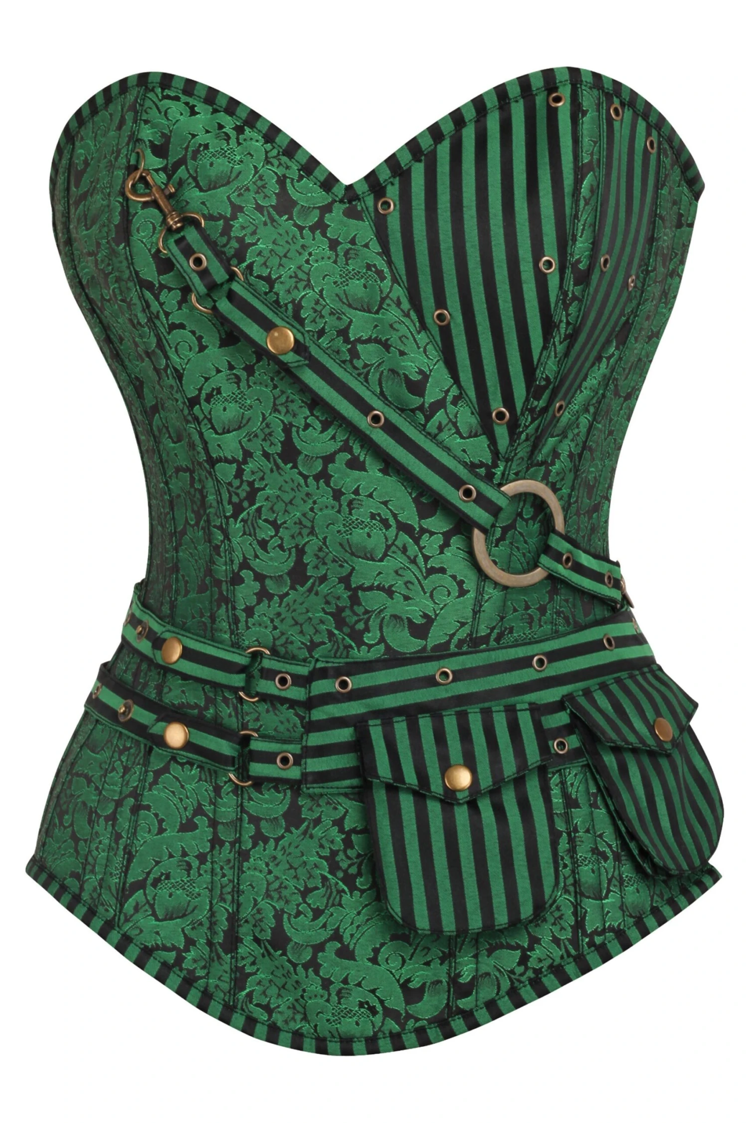 Green Longline Steampunk Corset 1 Green Longline Steampunk Corset