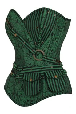 Green Longline Steampunk Corset 5 Green Longline Steampunk Corset -Corset Story ND 0283