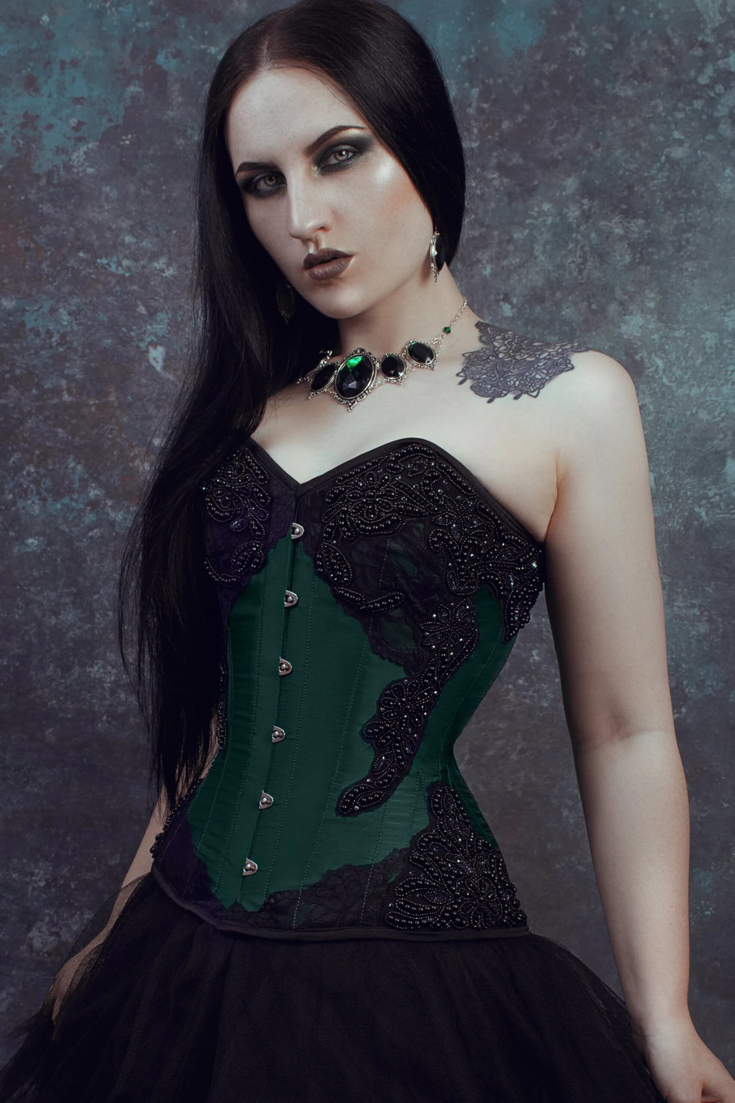 Jade Green Overbust Corset 8 Jade Green Overbust Corset - Image 8