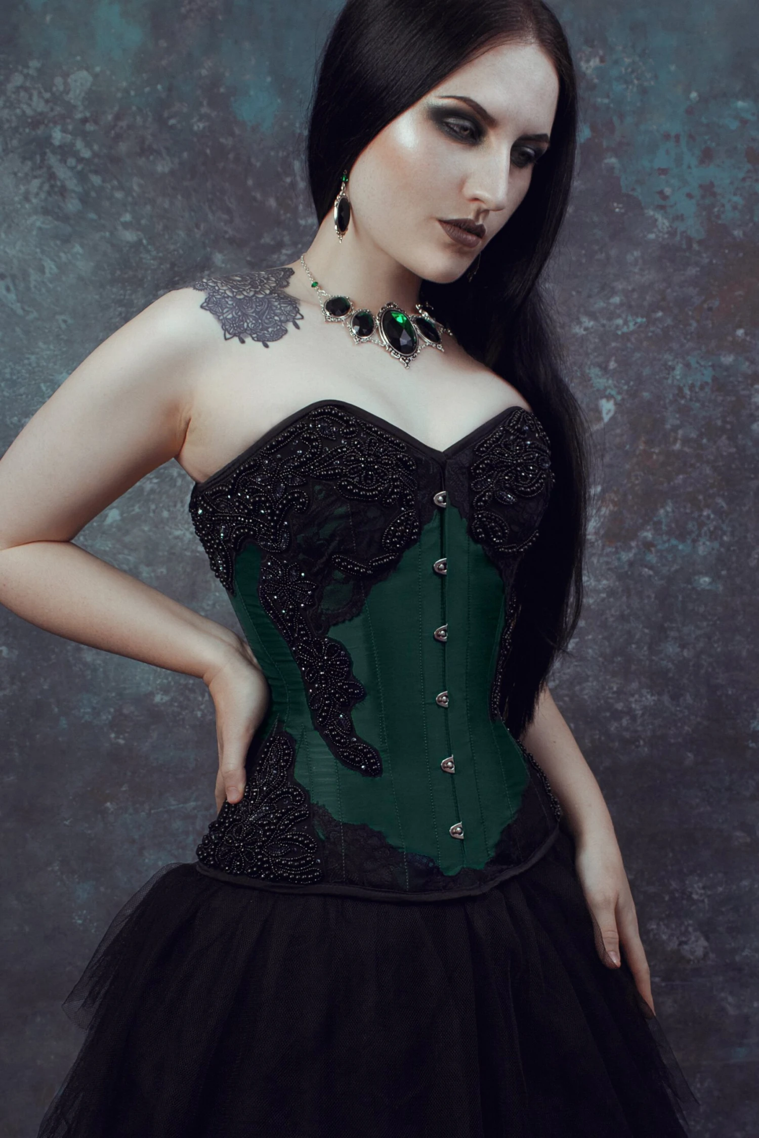 Jade Green Overbust Corset 12 Jade Green Overbust Corset - Image 12