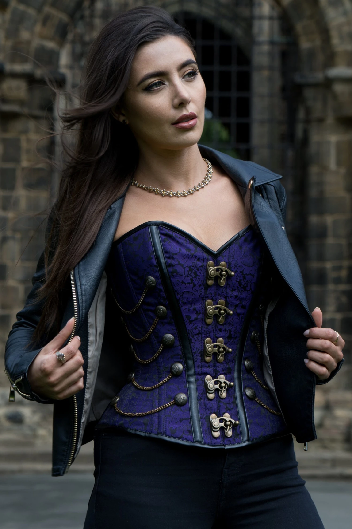 Purple Steampunk Corset With Chains 11 Purple Steampunk Corset With Chains - Image 11