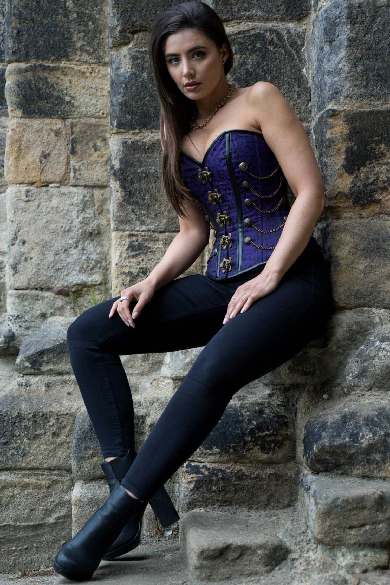 Purple Steampunk Corset With Chains 5 Purple Steampunk Corset With Chains - Image 5