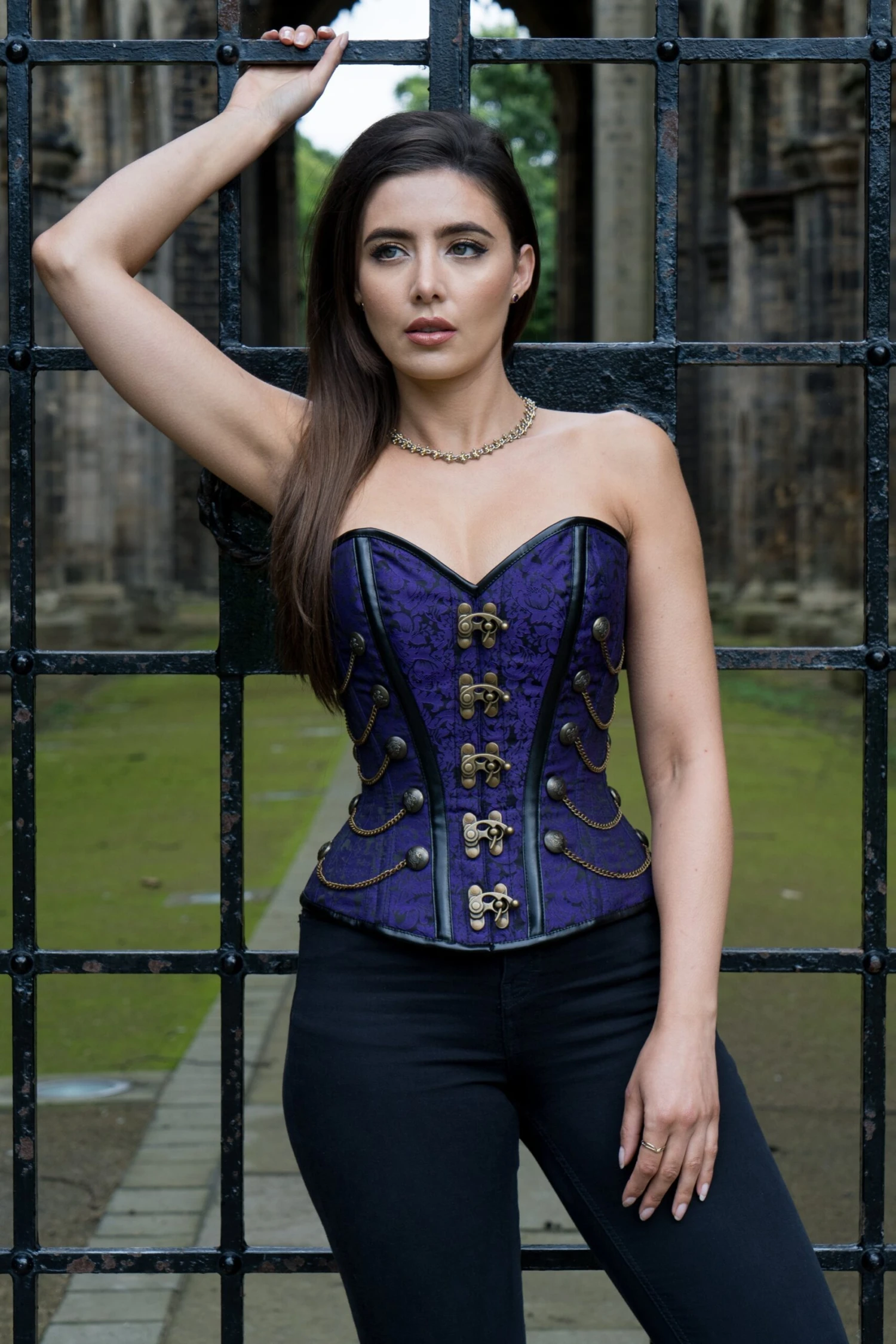 Purple Steampunk Corset With Chains 2 Purple Steampunk Corset With Chains - Image 2