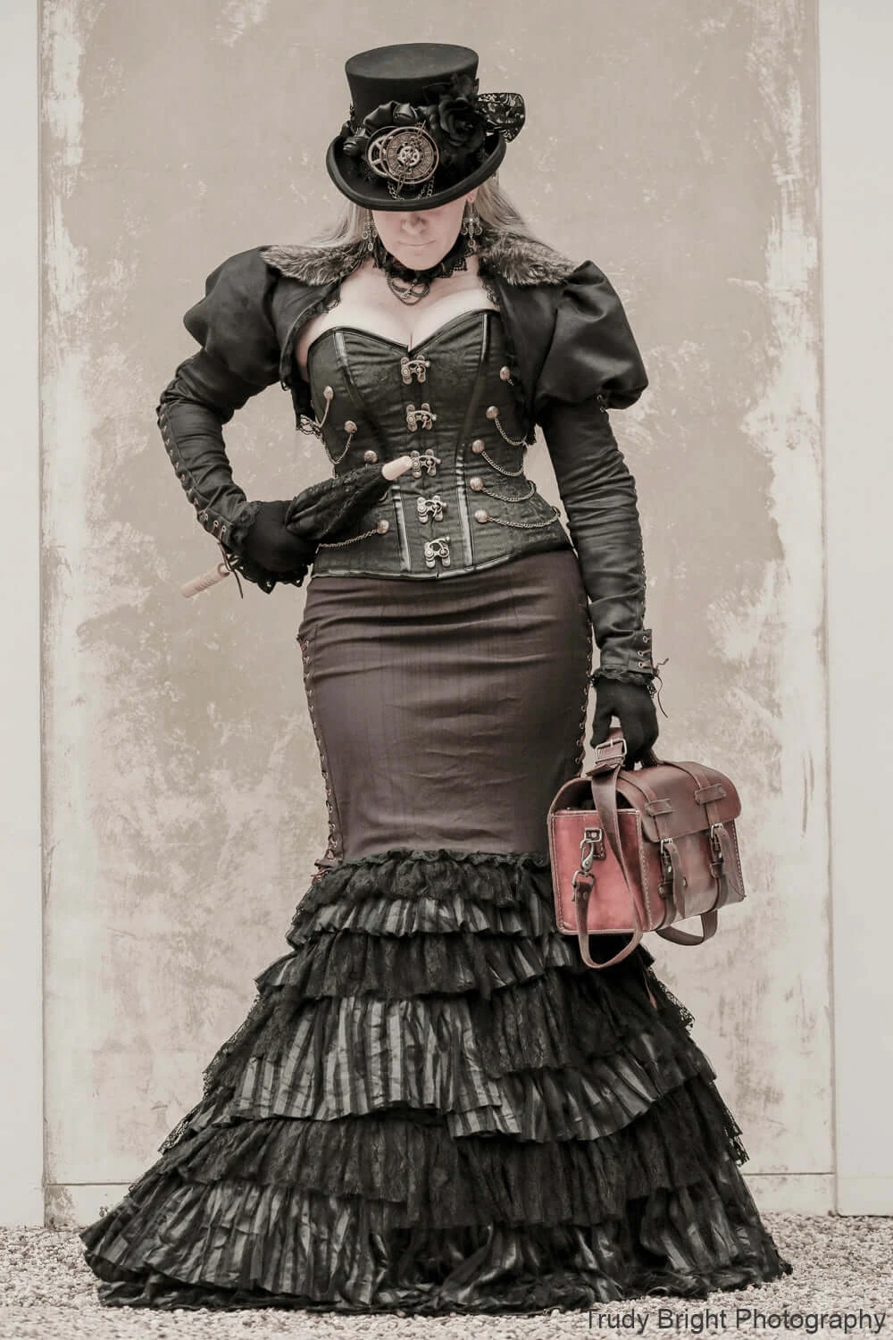 Black Steampunk Corset With Chains 12 Black Steampunk Corset With Chains - Image 12