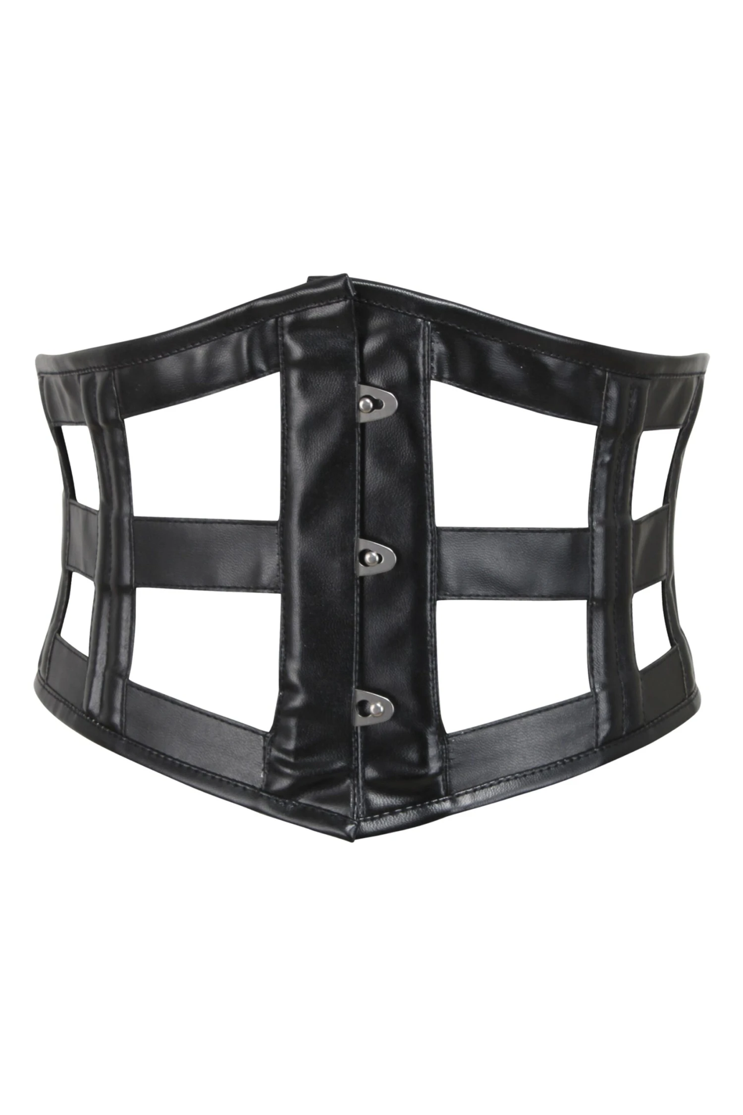 Black PVC Cage Corset Style Belt 1 Black PVC Cage Corset Style Belt