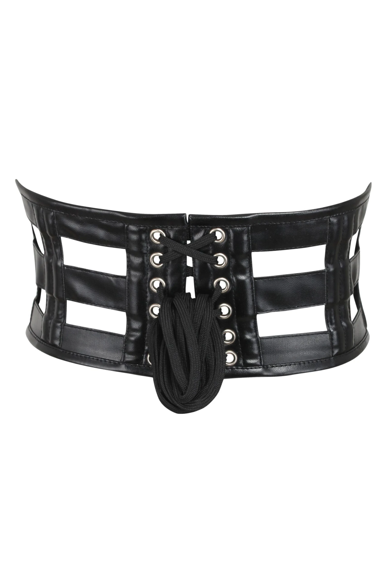Black PVC Cage Corset Style Belt 2 Black PVC Cage Corset Style Belt - Image 2