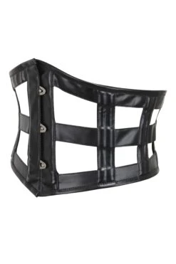Black PVC Cage Corset Style Belt 5 Black PVC Cage Corset Style Belt -Corset Story NS 1043