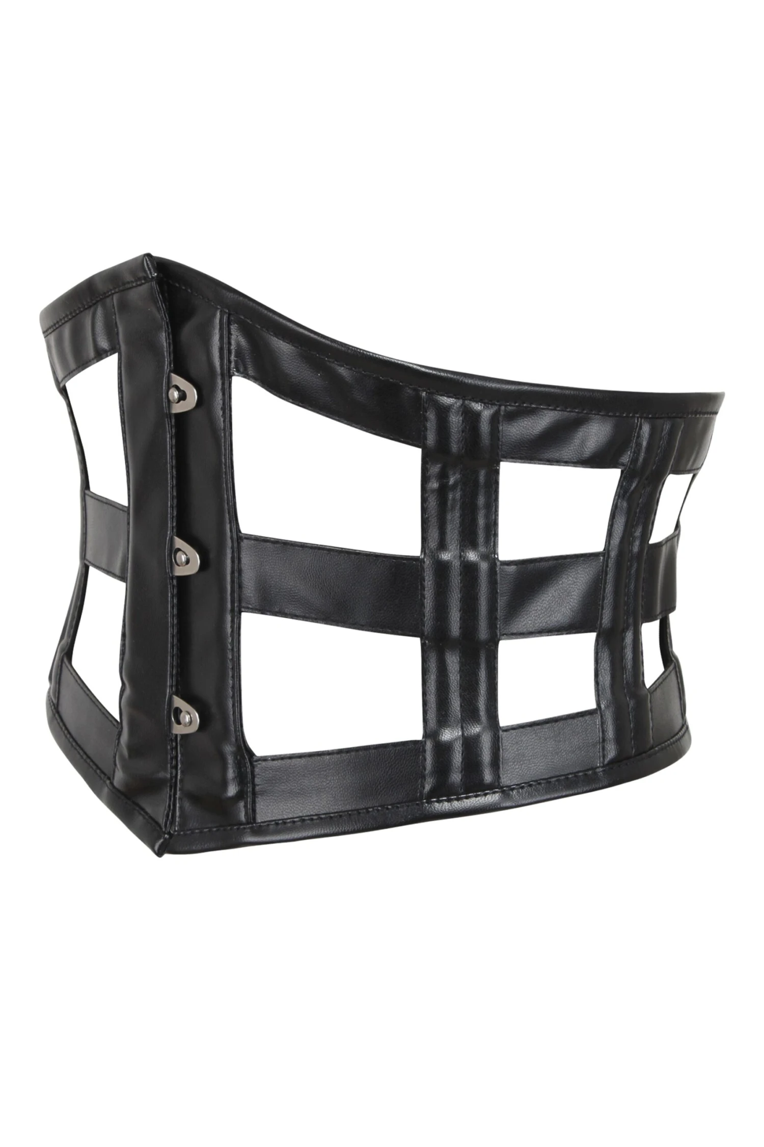 Black PVC Cage Corset Style Belt 3 Black PVC Cage Corset Style Belt - Image 3
