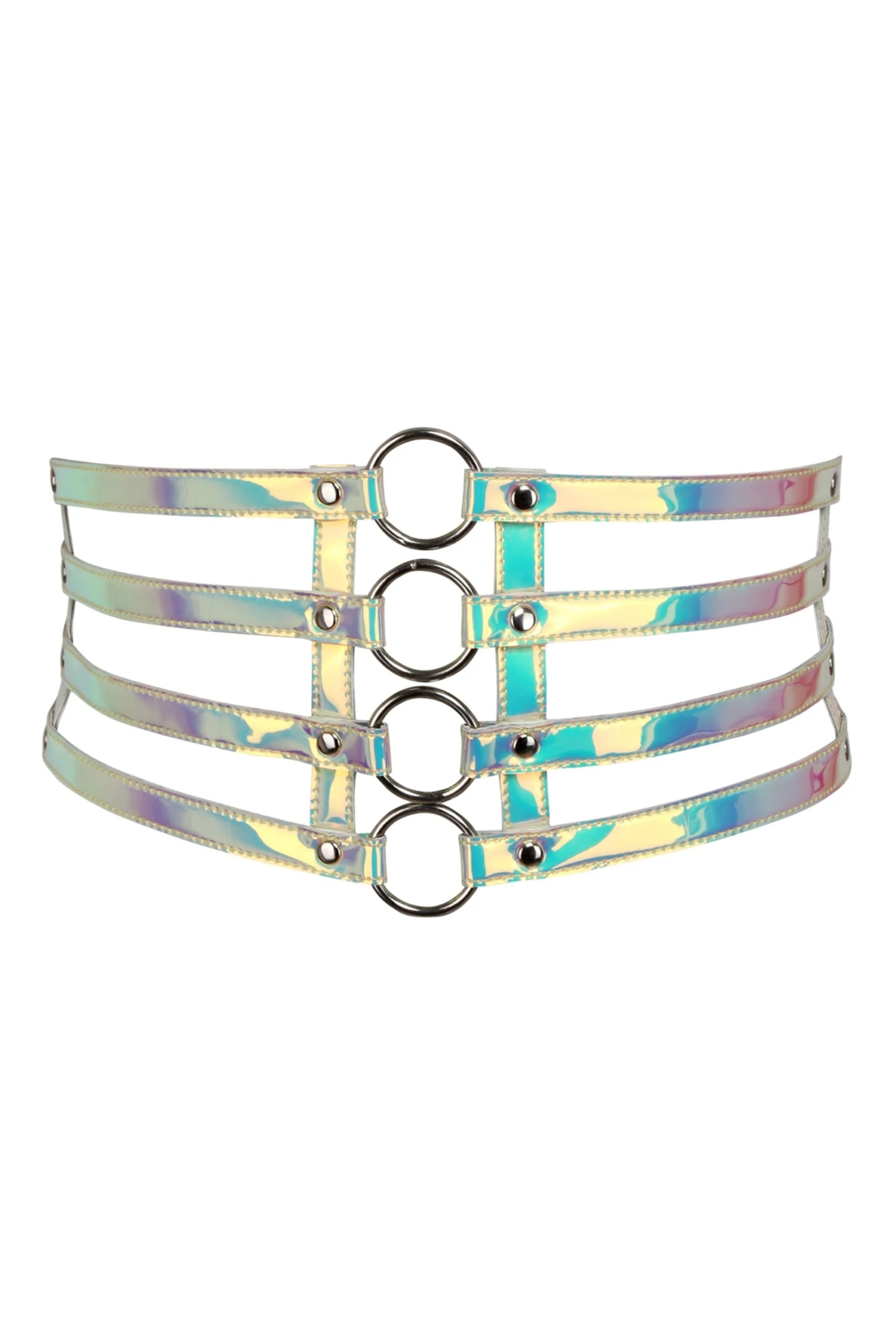 Pearlescent PVC Corset Belt 1 Pearlescent PVC Corset Belt