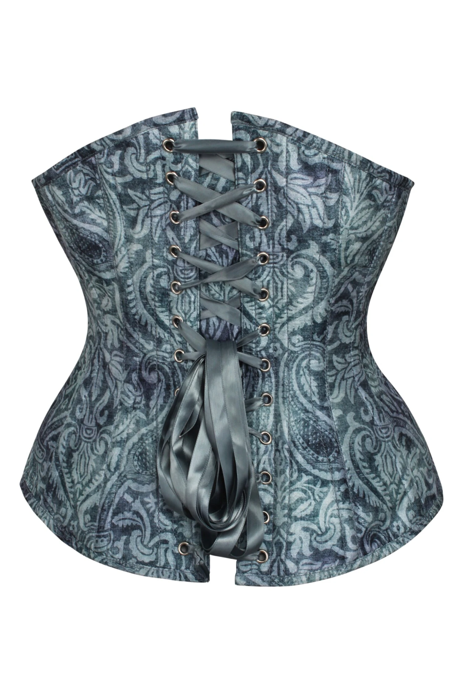 Blue Print Overbust Corset With Detachable Sleeves 12 Blue Print Overbust Corset With Detachable Sleeves - Image 12