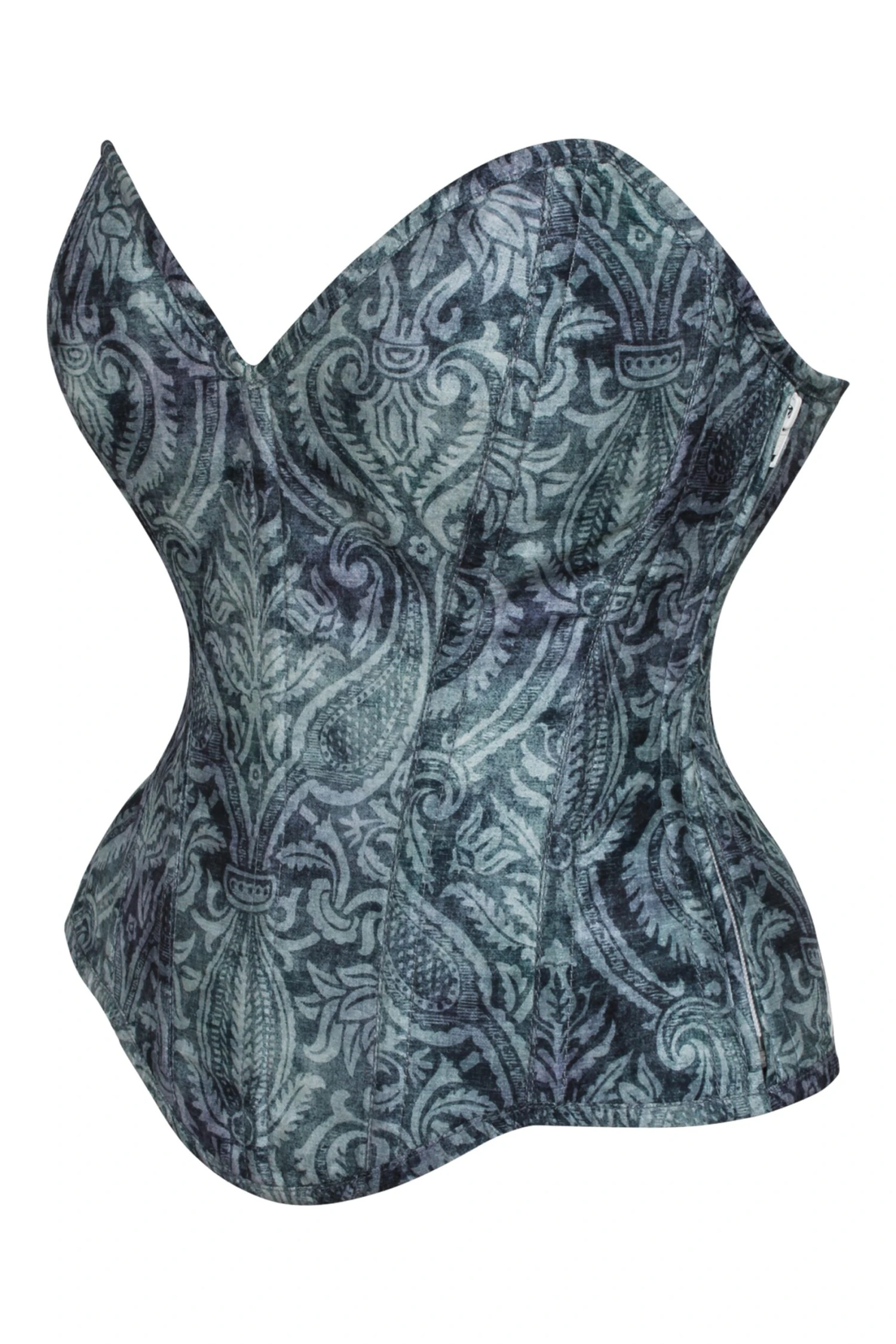Blue Print Overbust Corset With Detachable Sleeves 13 Blue Print Overbust Corset With Detachable Sleeves - Image 13