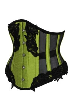 Green Underbust Corset With Black Mesh Panels -Corset Story NS 1123 0da36e7d 22f2 4224 8322 1e7e68f5b040