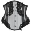 Silver Underbust Corset With Black Mesh Panels