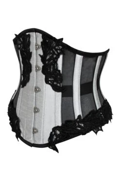 Silver Underbust Corset With Black Mesh Panels 5 Silver Underbust Corset With Black Mesh Panels -Corset Story NS 1133 68c6c9d9 b6ab 475a bf42 8c33729f8c3d